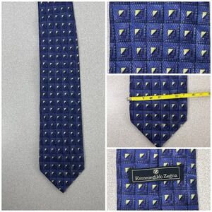 Ermenegildo Zegna Neck Tie Silk Purple Geometric Made In Italy‎ 58"